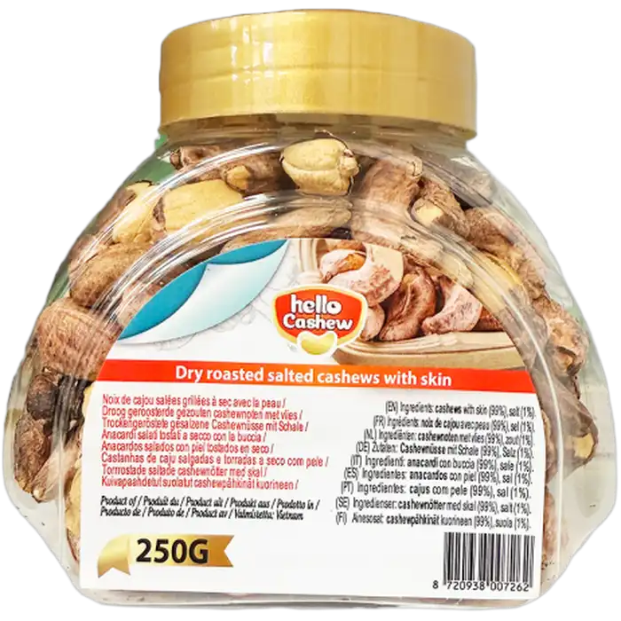 HELLO CASHEW Cashews Geröstet m. Haut 250G