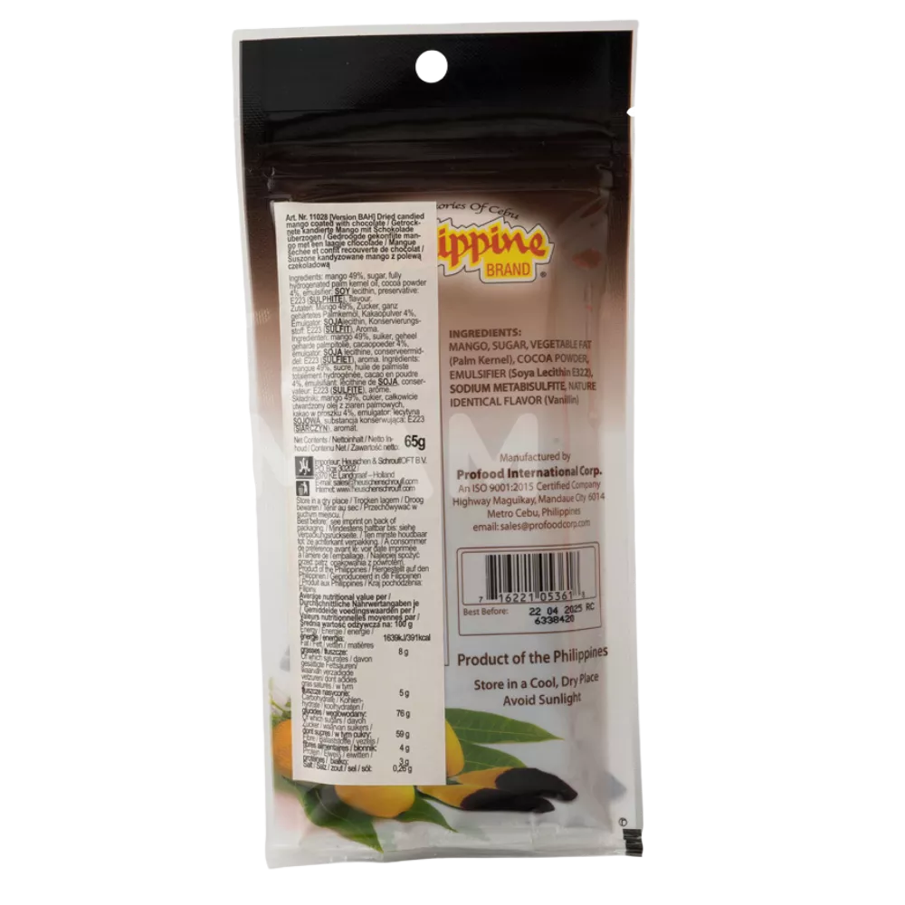 PHILIPPINE BRAND Dried Mangoes Chocolate 68G