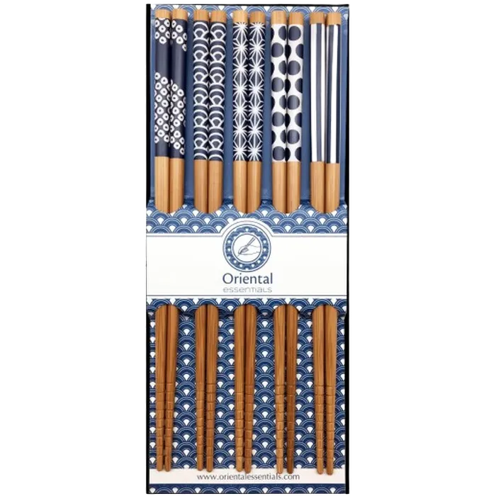 Essstäbchensatz 5 Paar Blau Muster 22,5cm