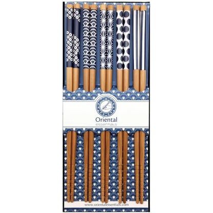 Essstäbchensatz 5 Paar Blau Muster 22,5cm