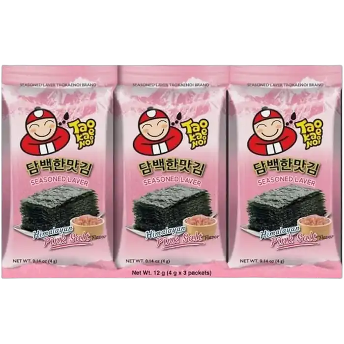 TAOKAENOI Seasoned Laver Seaweed Pink Salt 3x4G