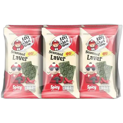 TAOKAENOI Seasoned Laver Seaweed Spicy 3x4G