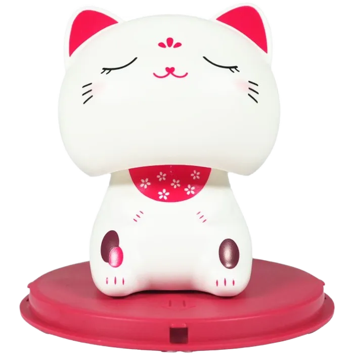 Lucky Cat Solar Kawaii close eyes Ø7cm/H9cm