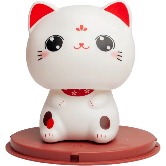 Glückskatze Solar Kawaii open eyes Ø7cm/H9cm