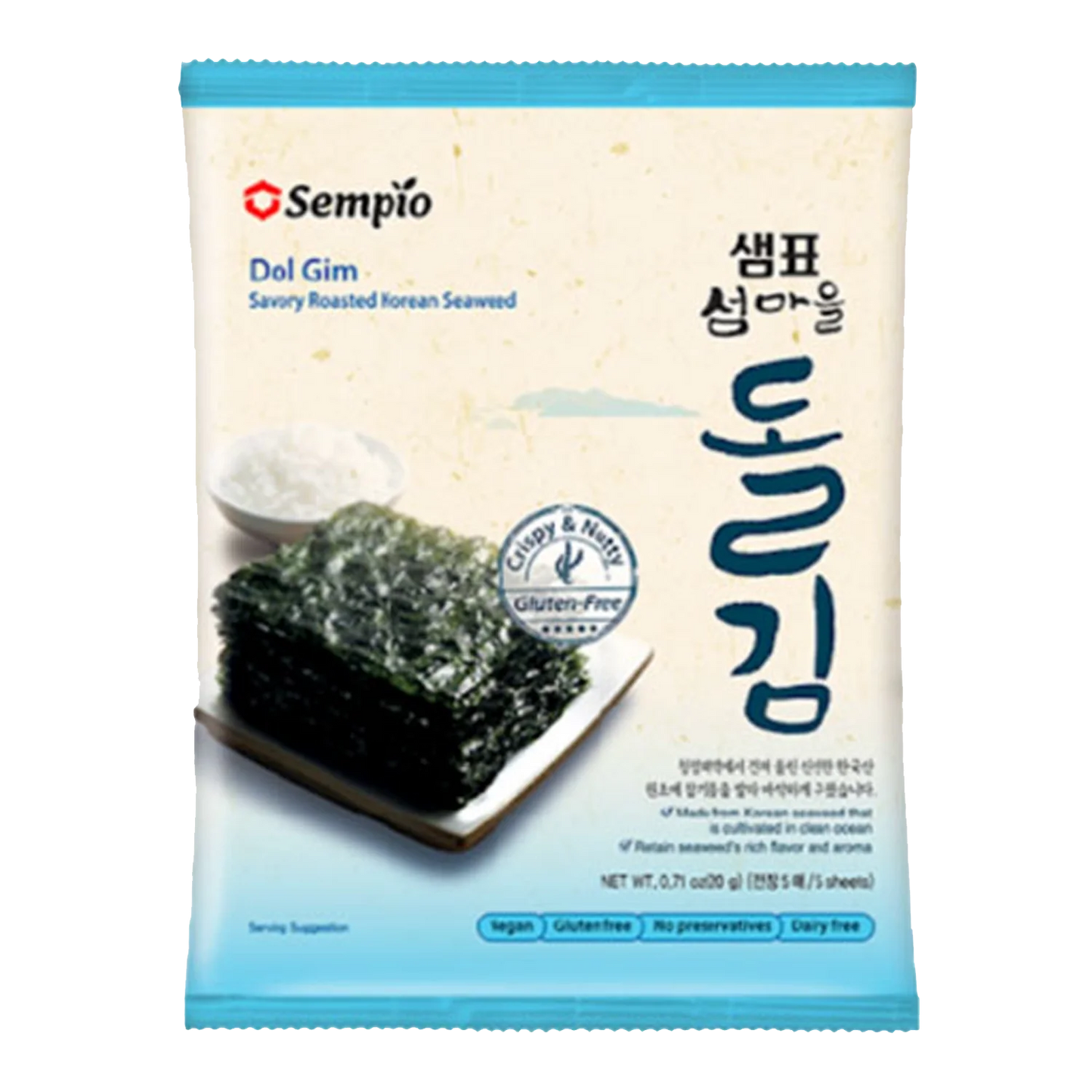 SEMPIO Seaweed Savory Roasted Dol Gim 4x20G