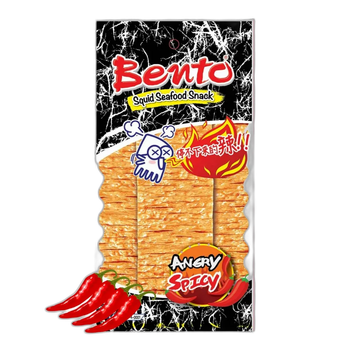 BENTO Seafood Snack Angry Spicy – Scharfer Tintenfisch-Snack 20g